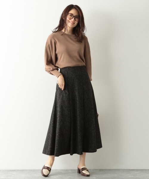 Andemiu（アンデミュウ）の「ツイードフウフレアスカート（スカート・グレー/ブラック/ベージュ）」の9枚目の写真