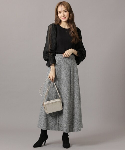 Andemiu（アンデミュウ）の「ツイードフウフレアスカート（スカート・グレー/ブラック/ベージュ）」の14枚目の写真