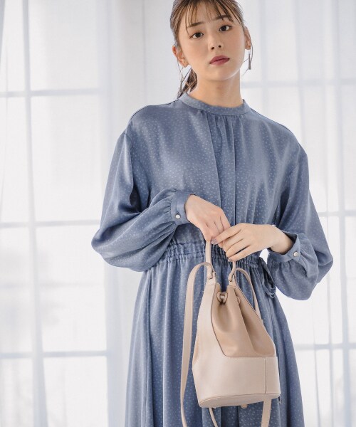 Andemiu（アンデミュウ）の「ドットガラドロストワンピース（ワンピース/ドレス・グレー/ブルー/ネイビー）」の2枚目の写真