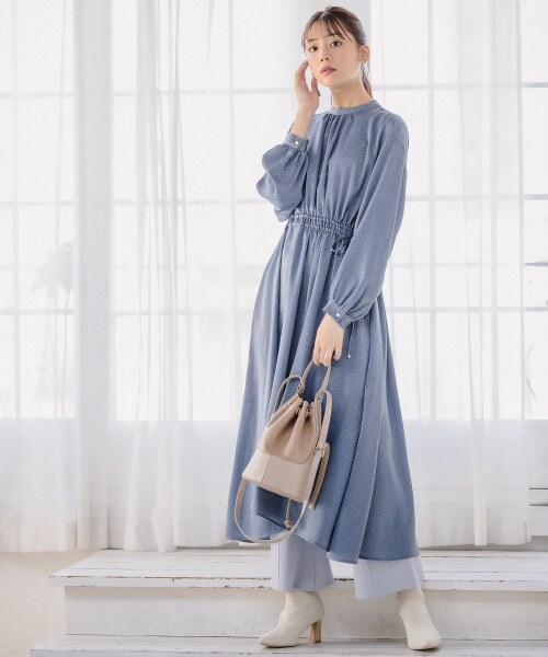 Andemiu（アンデミュウ）の「ドットガラドロストワンピース（ワンピース/ドレス・グレー/ブルー/ネイビー）」の10枚目の写真