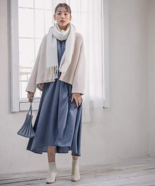 Andemiu（アンデミュウ）の「ドットガラドロストワンピース（ワンピース/ドレス・グレー/ブルー/ネイビー）」の12枚目の写真