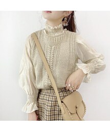merrylatte | フリルブラウスニットベストセット(シャツ/ブラウス)