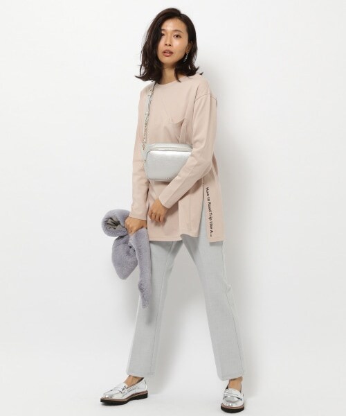 BARNYARDSTORM（バンヤードストーム）の「TRスリムフレアパンツ（パンツ・ライトグレー/チャコール(チェック)/ネイビー）」の4枚目の写真