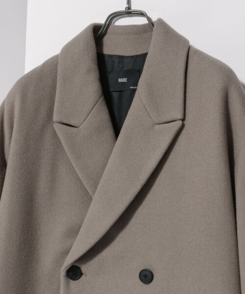 【HARE】CASHEEPウールダブルビッグコート、ブラック、Large(ラージ 1673258427_320.jpg