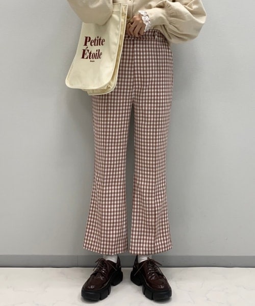 Heather（ヘザー）の「あいねねギンガムフレアパンツ（）」 - WEAR