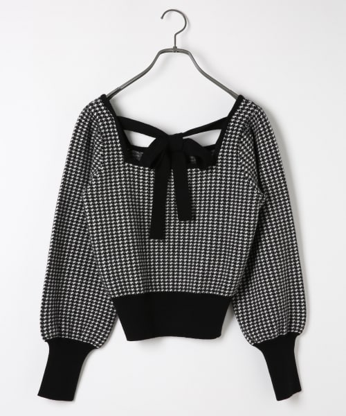 Heather（ヘザー）の「ムジガラスクエアニット（トップス・ブラックチドリ/ブラウンチドリ/パープルムジ）」の15枚目の写真