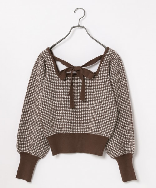 Heather（ヘザー）の「ムジガラスクエアニット（トップス・ブラックチドリ/ブラウンチドリ/パープルムジ）」の17枚目の写真