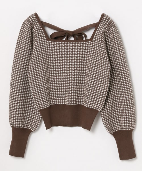 Heather（ヘザー）の「ムジガラスクエアニット（トップス・ブラックチドリ/ブラウンチドリ/パープルムジ）」の16枚目の写真