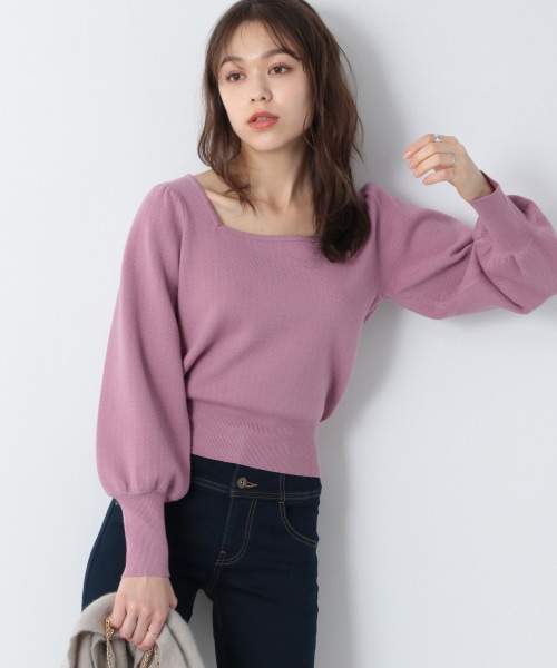 Heather（ヘザー）の「ムジガラスクエアニット（トップス・ブラックチドリ/ブラウンチドリ/パープルムジ）」の3枚目の写真