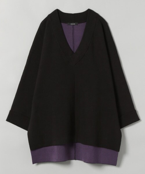 JEANASIS（ジーナシス）の「WフェイスドルマンVプルオーバー（トップス・アイボリー()/ブラック()/グレージュ()/マスタード()）」の2枚目の写真