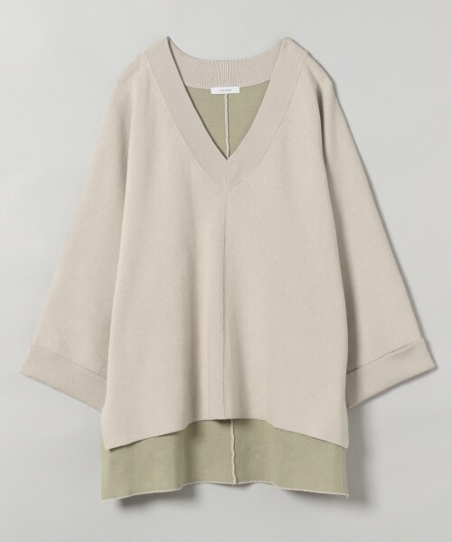 JEANASIS（ジーナシス）の「WフェイスドルマンVプルオーバー（トップス・アイボリー()/ブラック()/グレージュ()/マスタード()）」の3枚目の写真