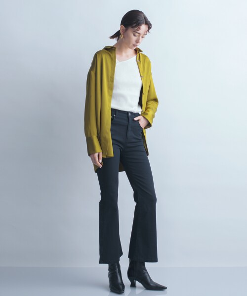 JEANASIS(ジーナシス)の「Tight Flare DenimPants【完売カラー追加予約】(パンツ・ブラック()/ネイビー())」の3枚目の写真