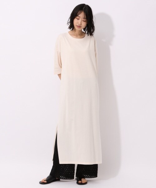 LAKOLE（ラコレ）の「USAコットンレイヤーマキシワンピース（ワンピース/ドレス・オフホワイト()/チャコール()/スモーキーカーキ()）」の4枚目の写真