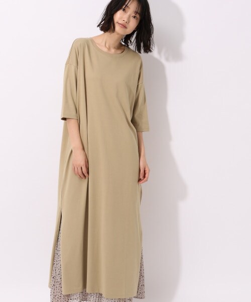 LAKOLE（ラコレ）の「USAコットンレイヤーマキシワンピース（ワンピース/ドレス・オフホワイト()/チャコール()/スモーキーカーキ()）」の3枚目の写真