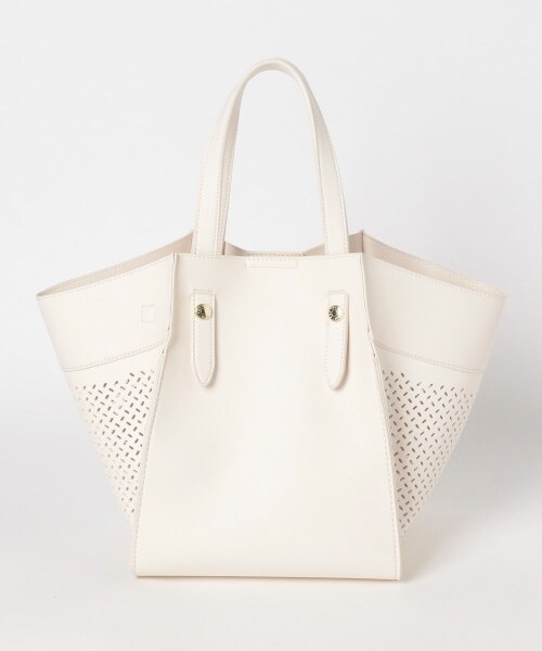 LEPSIM（レプシィム）の「フェイクレザーパンチングＢＡＧ（バッグ・オフ/ブラウン/ネイビー）」の6枚目の写真