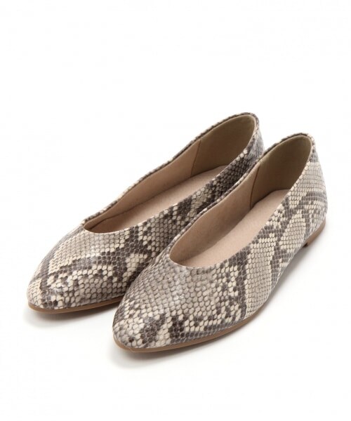 LEPSIM(レプシィム)の「UカットソフトフラットAW(シューズ・レオパード/【WEB限定】オフ×カタオシ/ブラック/【WEB限定】パイソン/ライトベージュ/ブラウン×カタオシ/ガンメタ)」の16枚目の写真