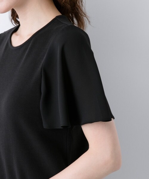 LEPSIM（レプシィム）の「ソデフハク フレアスリーブ（トップス・オフ/ブラック/グレージュ/ブルーグリーン）」の16枚目の写真