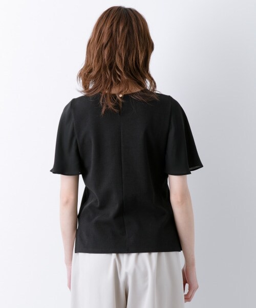 LEPSIM（レプシィム）の「ソデフハク フレアスリーブ（トップス・オフ/ブラック/グレージュ/ブルーグリーン）」の14枚目の写真