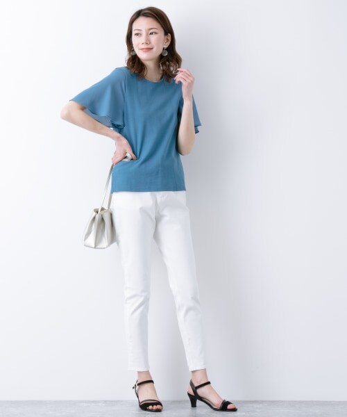 LEPSIM（レプシィム）の「ソデフハク フレアスリーブ（トップス・オフ/ブラック/グレージュ/ブルーグリーン）」の11枚目の写真