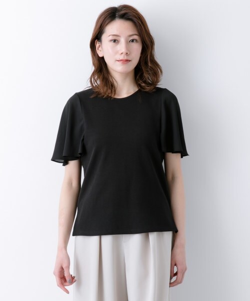 LEPSIM（レプシィム）の「ソデフハク フレアスリーブ（トップス・オフ/ブラック/グレージュ/ブルーグリーン）」の12枚目の写真