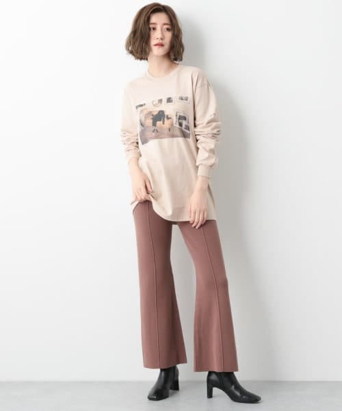 A part by（アパートバイ）の「12GCoAcニットフレアパンツ（パンツ・チャコールグレー/ライトベージュ/ブラウン）」の14枚目の写真