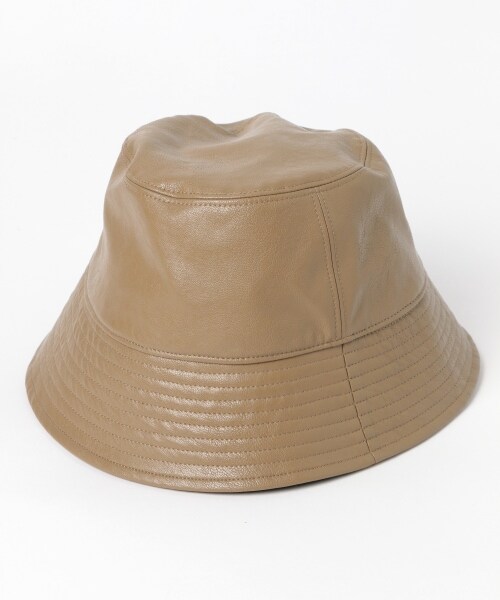 LOWRYS FARM（ローリーズファーム）の「Ｆレザーバケットハット（帽子・アイボリー/ブラック）」の5枚目の写真
