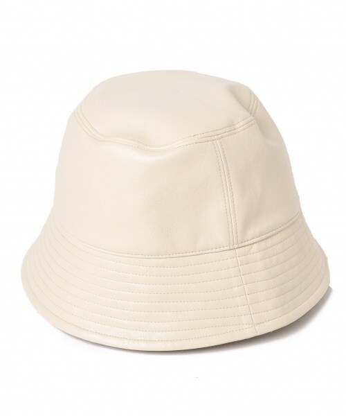 LOWRYS FARM（ローリーズファーム）の「Ｆレザーバケットハット（帽子・アイボリー/ブラック）」の4枚目の写真