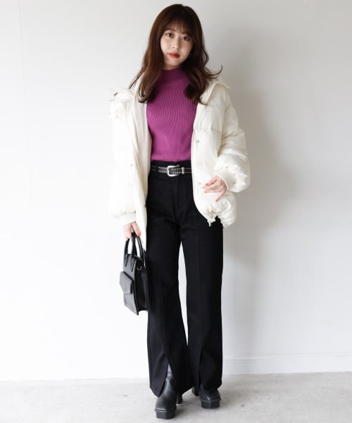 PAGEBOY（ページボーイ）の「Ecoエアコンダウンフードブルゾン（ジャケット/アウター・オフホワイト/ブラック/グレージュ/トリュフ）」の5枚目の写真