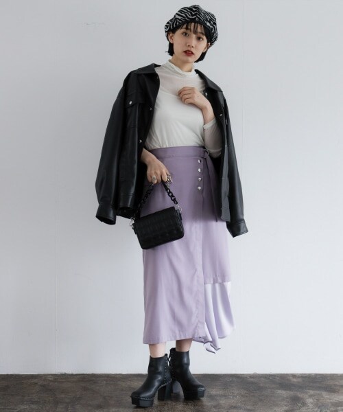 PAGEBOY（ページボーイ）の「シアータートルインナーセット（トップス・ホワイト/ブラック/シアン）」の6枚目の写真