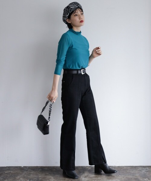 PAGEBOY（ページボーイ）の「シアータートルインナーセット（トップス・ホワイト/ブラック/シアン）」の13枚目の写真