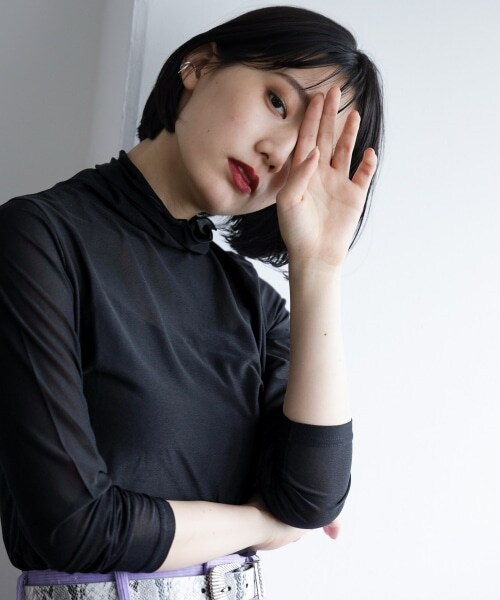 PAGEBOY（ページボーイ）の「シアータートルインナーセット（トップス・ホワイト/ブラック/シアン）」の10枚目の写真