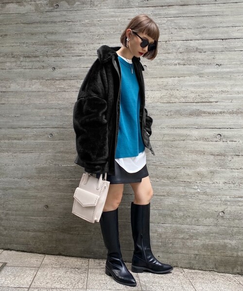 PAGEBOY（ページボーイ）の「エコファーB-３ジャケット（ジャケット/アウター・ホワイト×ブラウン/アイボリー×ブラック/ブラック）」の19枚目の写真