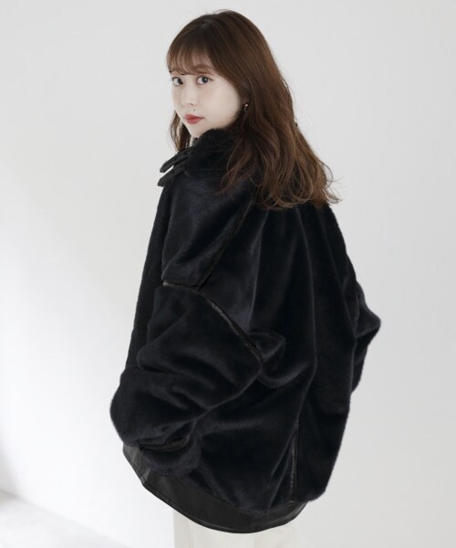 PAGEBOY（ページボーイ）の「エコファーB-３ジャケット（ジャケット/アウター・ホワイト×ブラウン/アイボリー×ブラック/ブラック）」の20枚目の写真