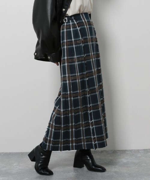 PAGEBOY（ページボーイ）の「モールチェックスカート（スカート・グリーン系/ブルー系）」の4枚目の写真