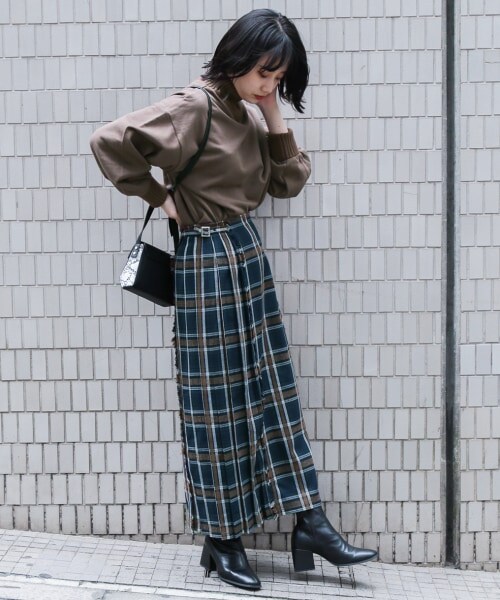 PAGEBOY（ページボーイ）の「モールチェックスカート（スカート・グリーン系/ブルー系）」の3枚目の写真