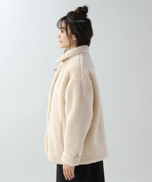 RAGEBLUE（レイジブルー）の「ボアコーチジャケット（ジャケット/アウター・ホワイト/ブラウン）」の11枚目の写真