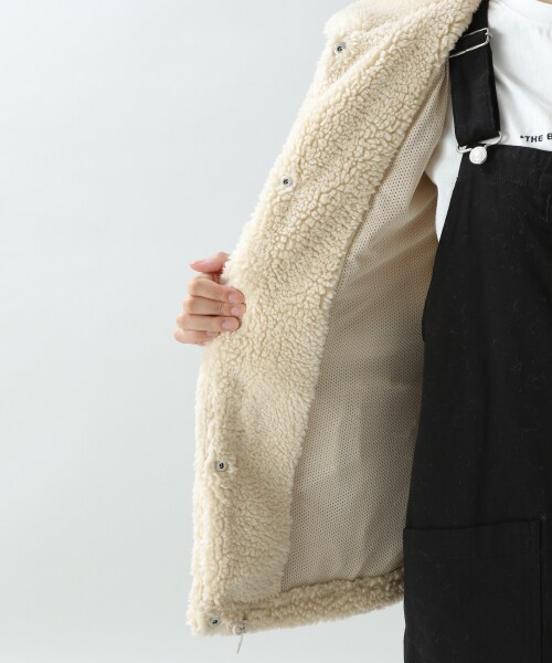 RAGEBLUE（レイジブルー）の「ボアコーチジャケット（ジャケット/アウター・ホワイト/ブラウン）」の18枚目の写真