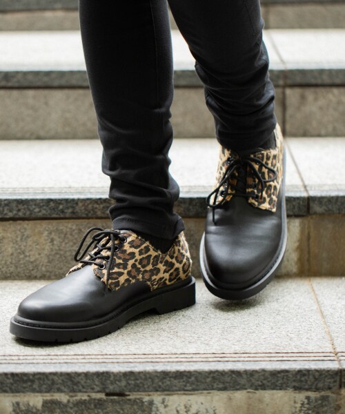 RAGEBLUE（レイジブルー）の「プレーントゥシューズ（シューズ・ブラック/レオパード）」の2枚目の写真