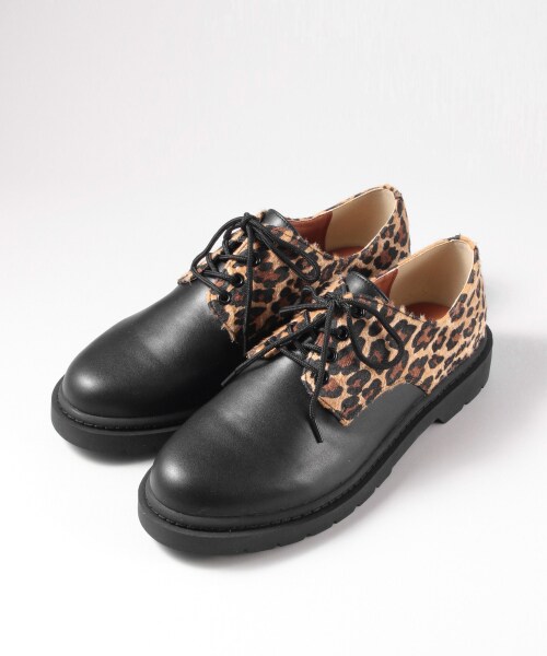 RAGEBLUE（レイジブルー）の「プレーントゥシューズ（シューズ・ブラック/レオパード）」の5枚目の写真
