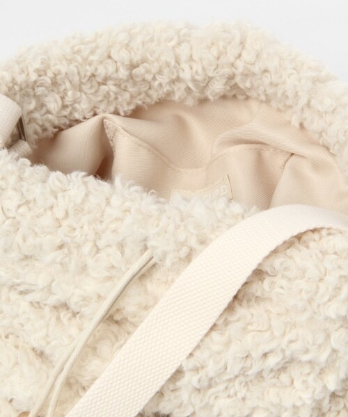 studio CLIP(スタディオクリップ)の「アソートボアファー巾着バッグ(バッグ・レオパード/アイボリー/チェック/ブルー)」の14枚目の写真