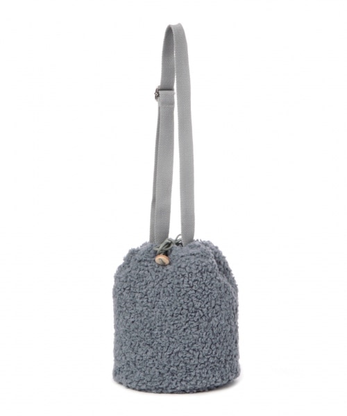 studio CLIP(スタディオクリップ)の「アソートボアファー巾着バッグ(バッグ・レオパード/アイボリー/チェック/ブルー)」の4枚目の写真