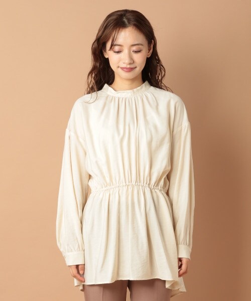 mysty woman(ミスティウーマン)の「バックシャン長袖ブラウス(トップス・アイボリー/ブラウン/マスタード)」の11枚目の写真