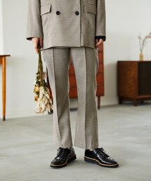 mysty woman | センタープレスチェックフレアパンツ(パンツ)