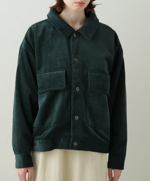 DOUBLE NAME（ダブルネーム）の「BIGポケコーデュロイブルゾン（ジャケット/アウター・レディース・グリーン/ブラウン/パープル/生成・FREE）」の7枚目の写真