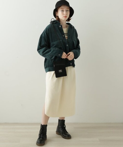 DOUBLE NAME（ダブルネーム）の「BIGポケコーデュロイブルゾン（ジャケット/アウター・レディース・グリーン/ブラウン/パープル/生成・FREE）」の5枚目の写真