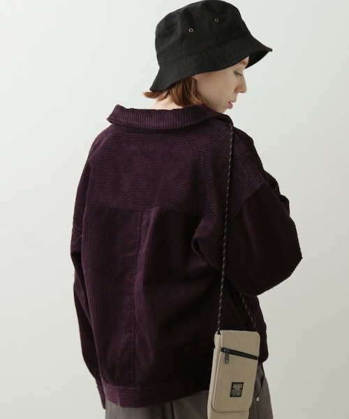 DOUBLE NAME（ダブルネーム）の「BIGポケコーデュロイブルゾン（ジャケット/アウター・レディース・グリーン/ブラウン/パープル/生成・FREE）」の21枚目の写真