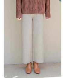HOTPING | スクエアポケットリブニットワイドパンツ(その他パンツ)