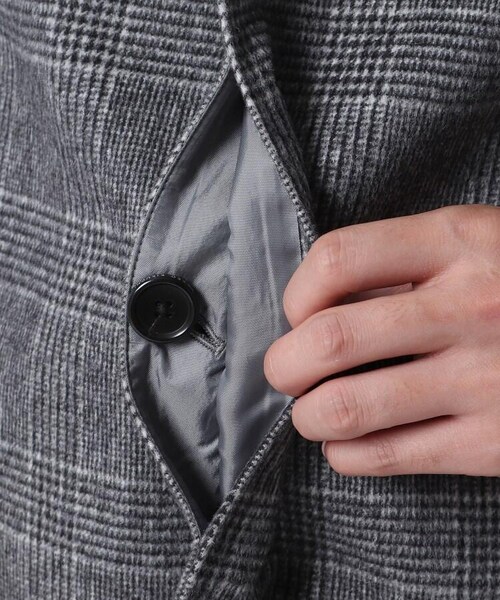 TAKEO KIKUCHI(タケオキクチ)の「グレンチェックコート(ジャケット/アウター・メンズ・チャコールグレー(214)・02(M)/03(L)/04(LL))」の12枚目の写真