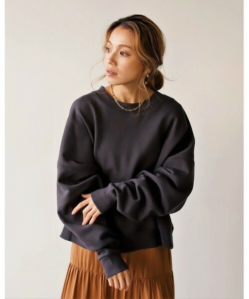 Auntie Rosa Holiday（アンティローザホリデー）の「ビッグスリーブスエットプルオーバー（スウェット・レディース・ホワイト/グレー/ブラウン/パープル・FREE）」の2枚目の写真