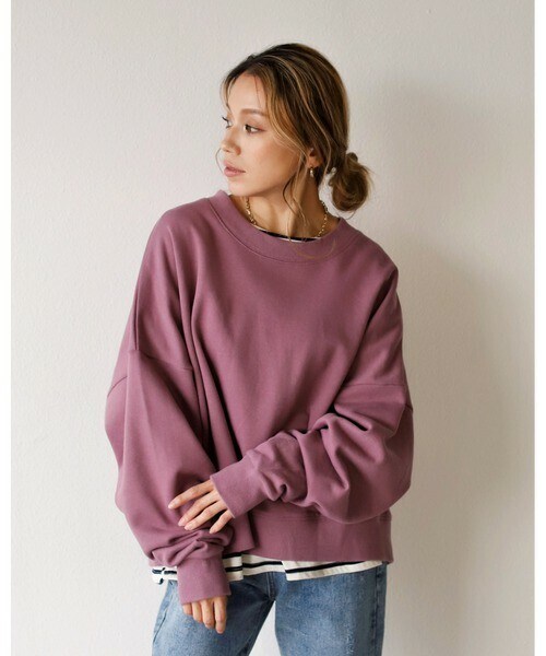 Auntie Rosa Holiday（アンティローザホリデー）の「ビッグスリーブスエットプルオーバー（スウェット・レディース・ホワイト/グレー/ブラウン/パープル・FREE）」の4枚目の写真